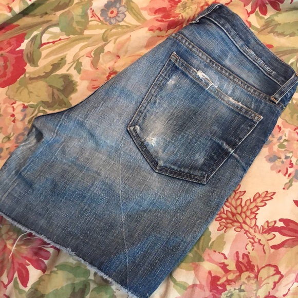 CURRENT ELLIOTT size 26 Stretch Denim Shorts 5”’ Inseam Soft Light Distress 5Pkt - Picture 9 of 12